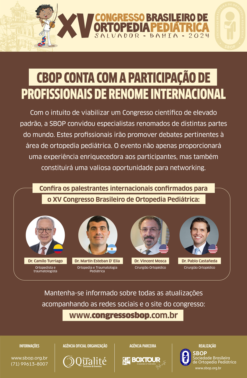 Participe do XV Congresso Brasileiro de Ortopedia Pediátrica